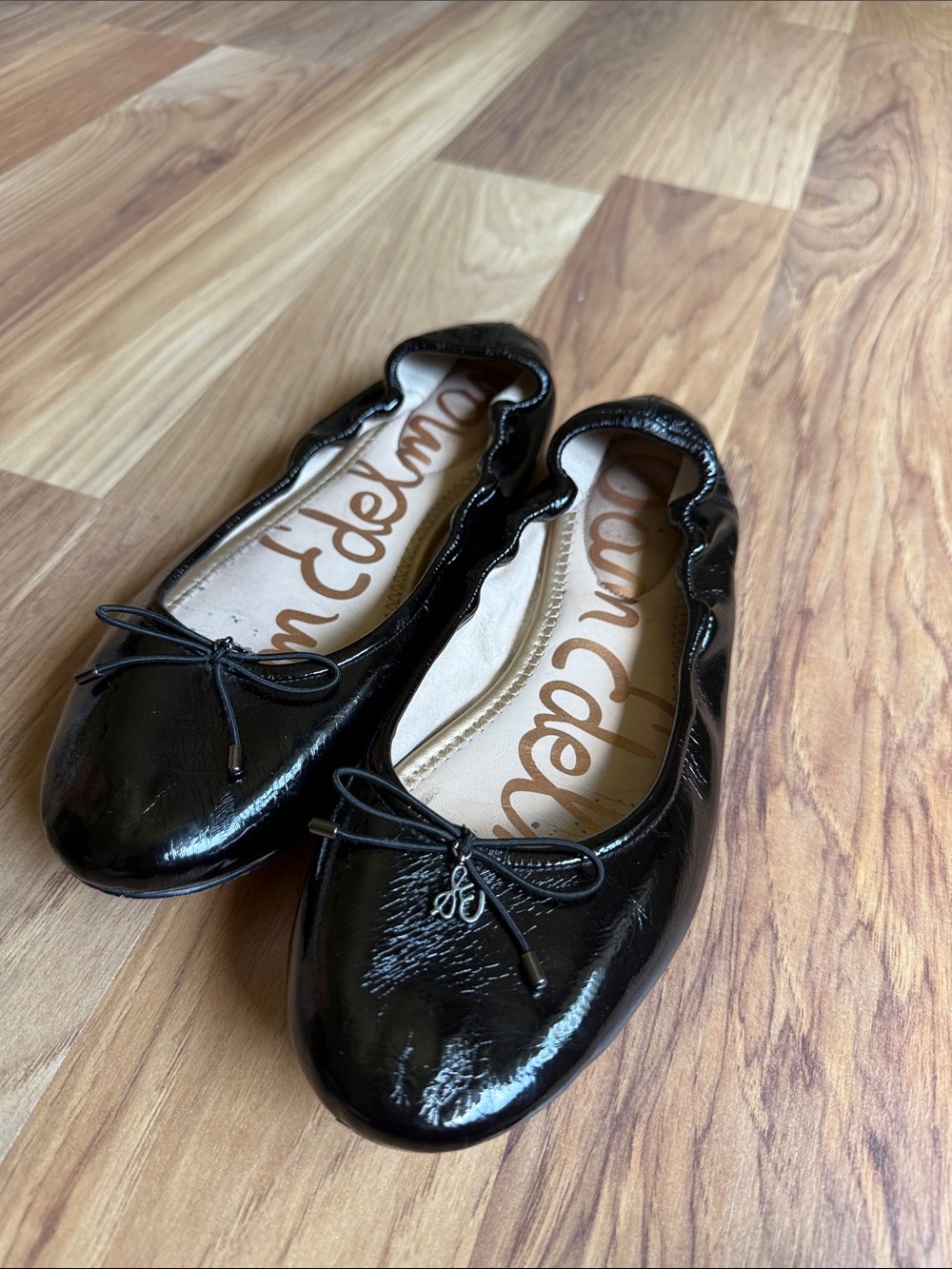 Sam Edelman Black Patent Ballet Flats with Bow